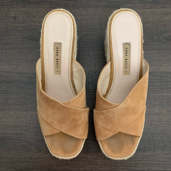 Zara Y2K suede chunky block platform sandal size 41 - Picture 7 of 11